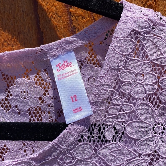 Justice puffy sleeve purple blouse. Size 12 - Picture 2 of 4